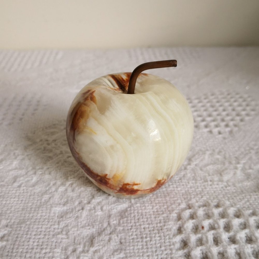 Vintage Marble Apple Paperweight